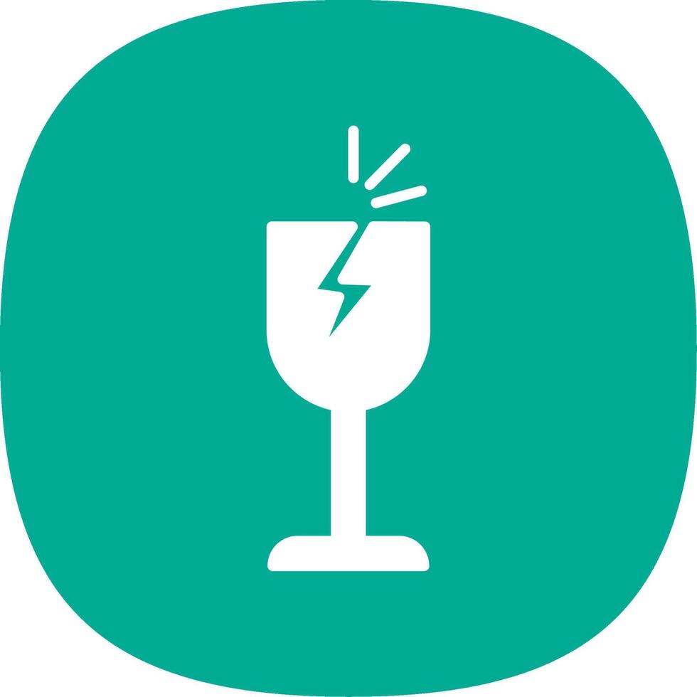 Fragile Glyph Curve Icon Design vector