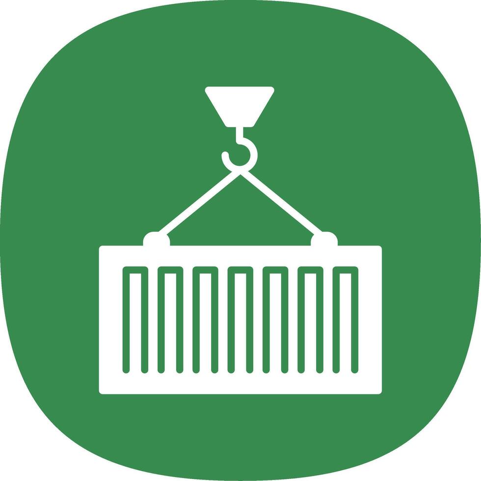 Container Loading Glyph Curve Icon Design vector