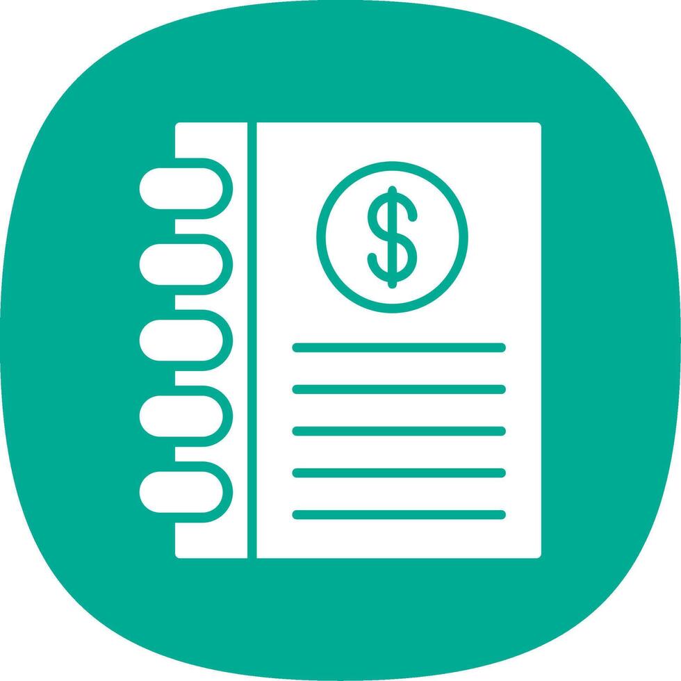 Business Diary Glyph Curve Icon Design vector