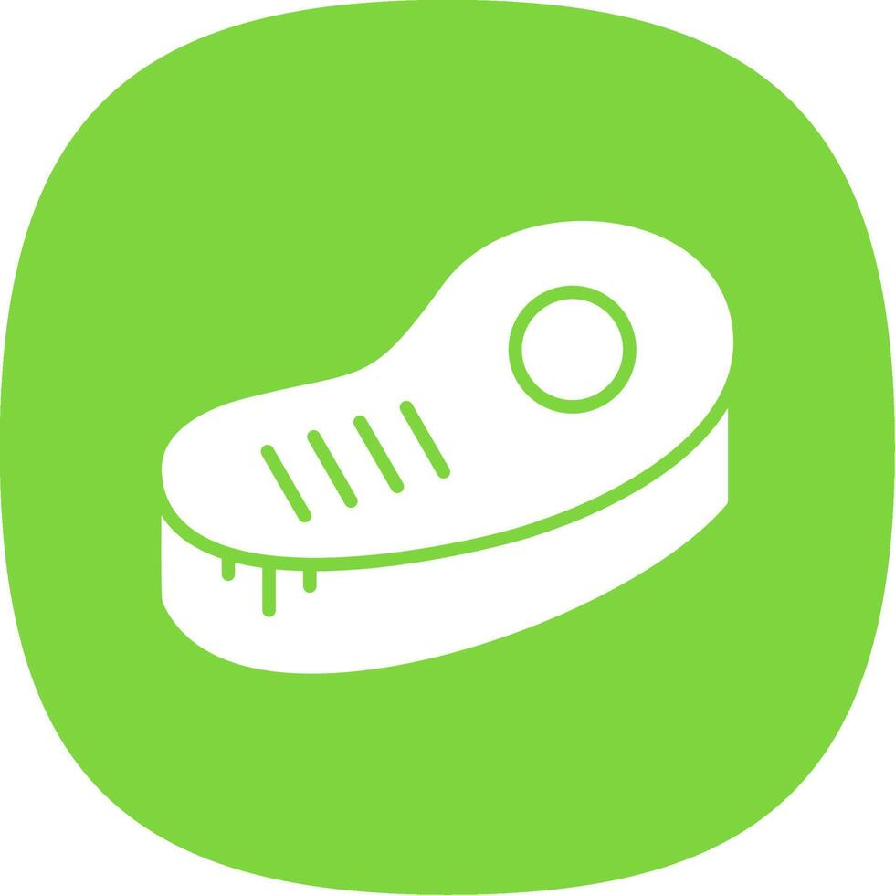 Steak Glyph Curve Icon Design vector