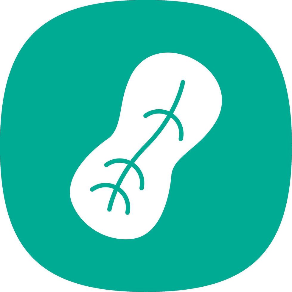 Peanut Glyph Curve Icon Design vector