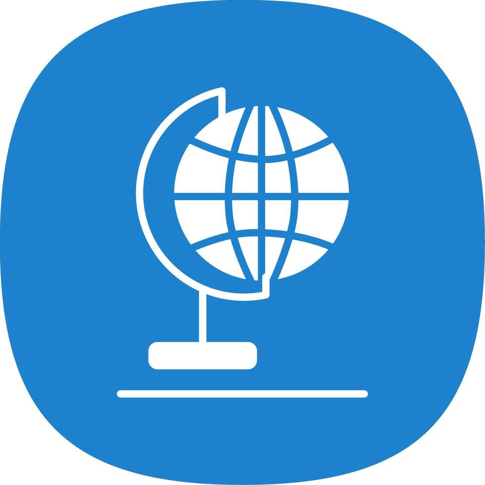 Globe Glyph Curve Icon Design vector