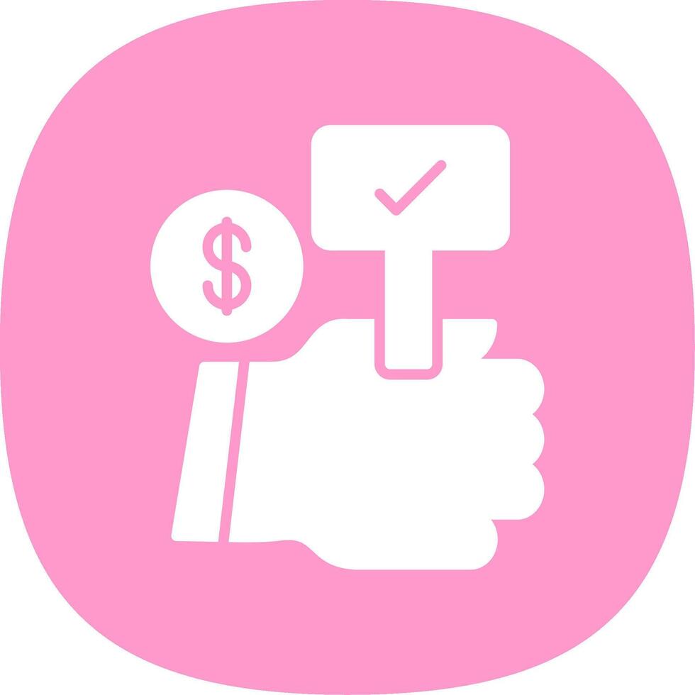 Auction Bid Glyph Curve Icon Design vector