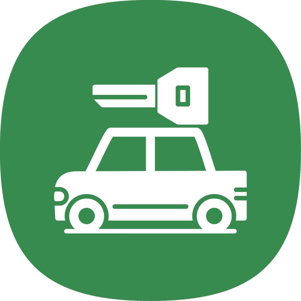 Rental Car Glyph Curve Icon Design vector