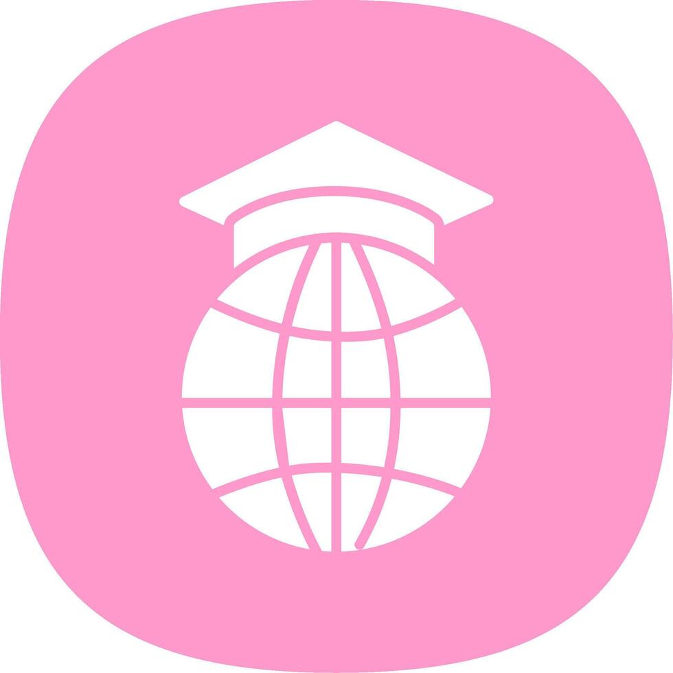 Study Abroad Glyph Curve Icon Design vector