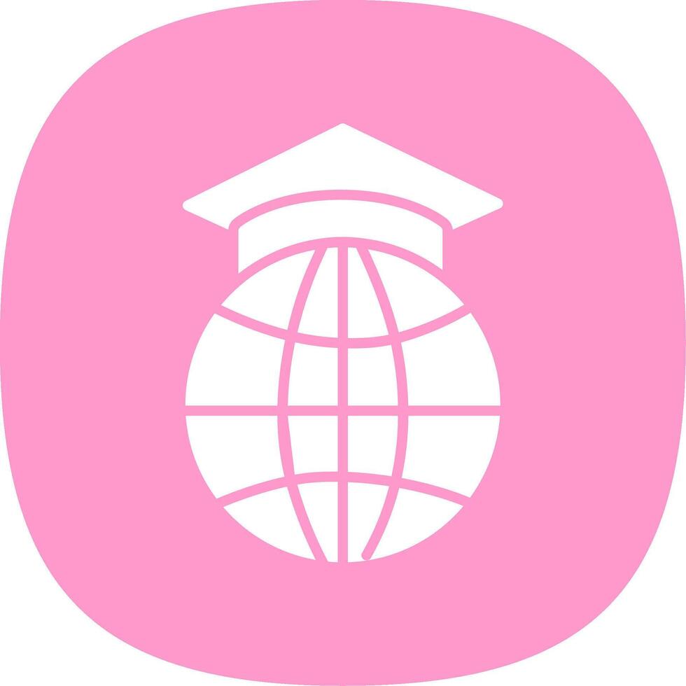 Study Abroad Glyph Curve Icon Design vector