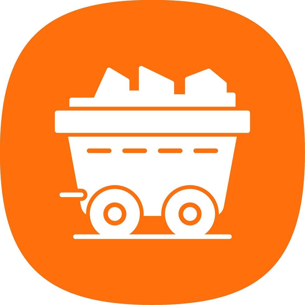 Coal Glyph Curve Icon Design vector