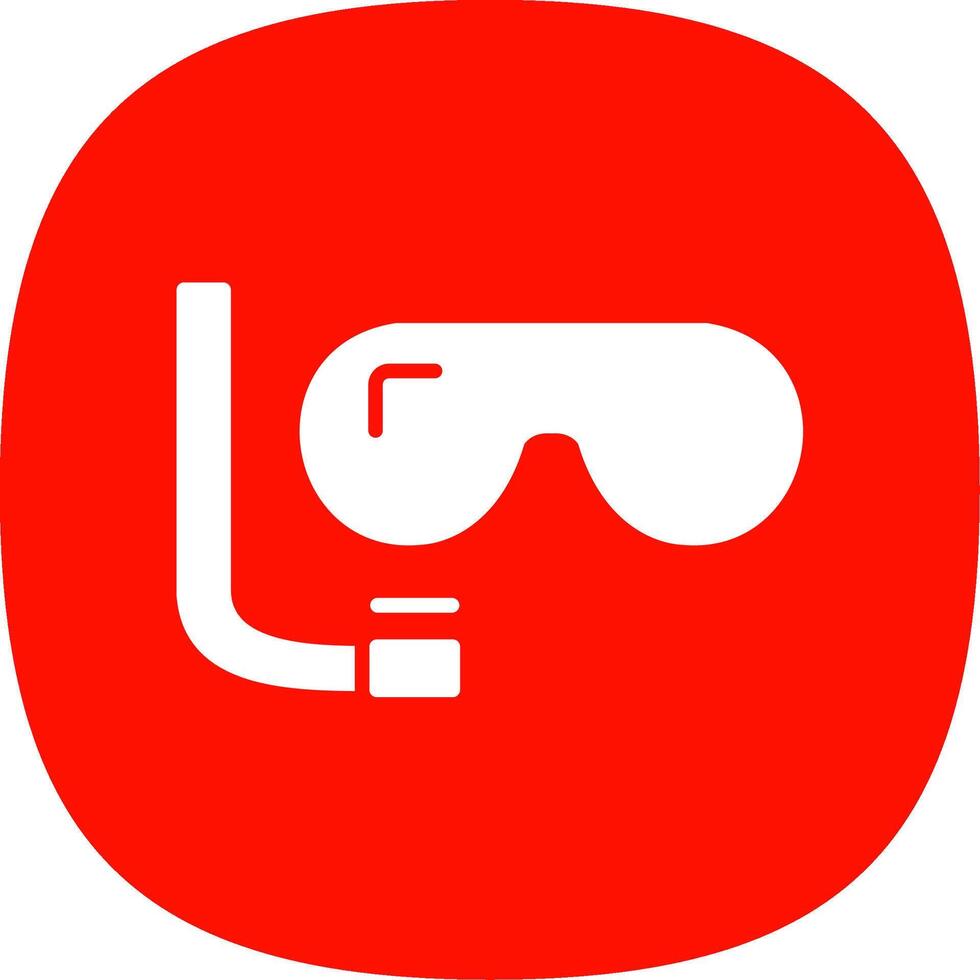 Diving Mask Glyph Curve Icon Design vector