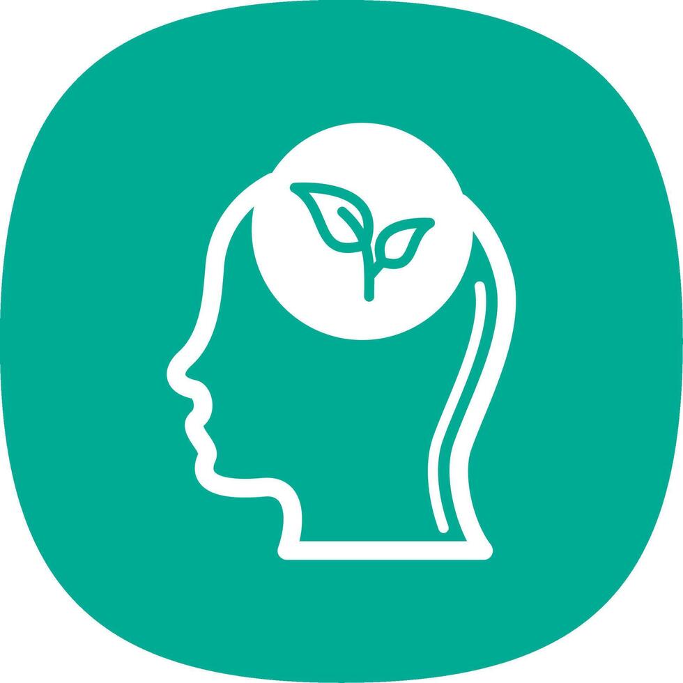 Think Green Glyph Curve Icon Design vector