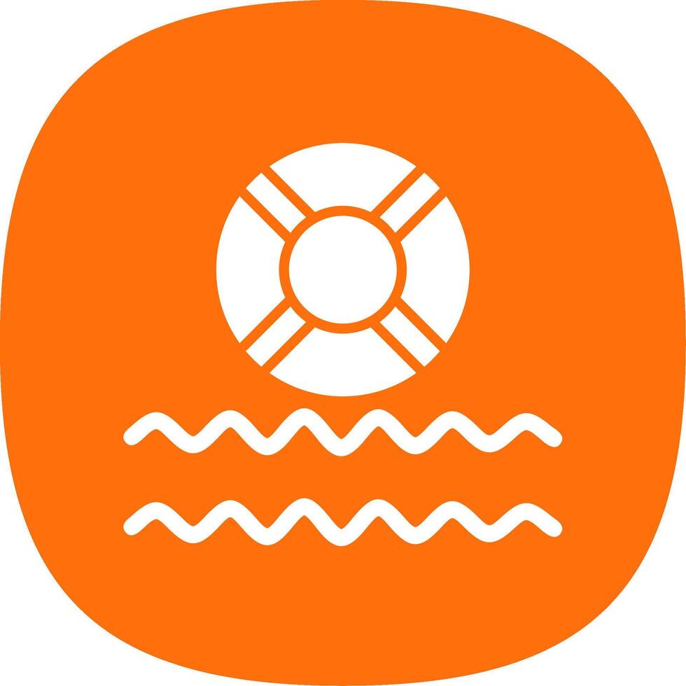 Life Saver Glyph Curve Icon Design vector