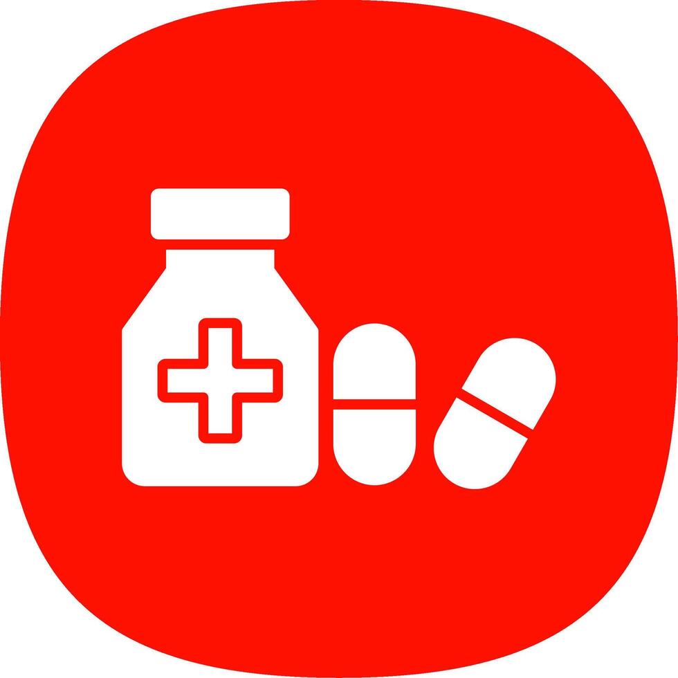 Medication Glyph Curve Icon Design vector