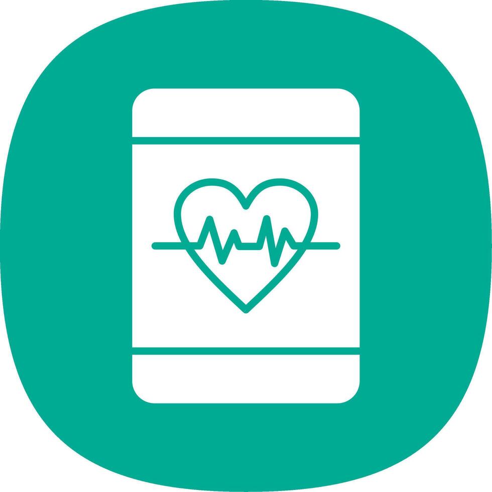 Heart Care Glyph Curve Icon Design vector