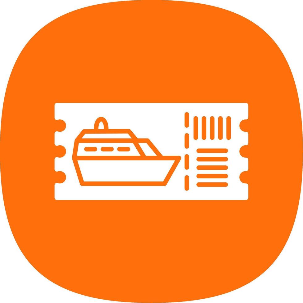 Cruise Ticket Glyph Curve Icon Design vector