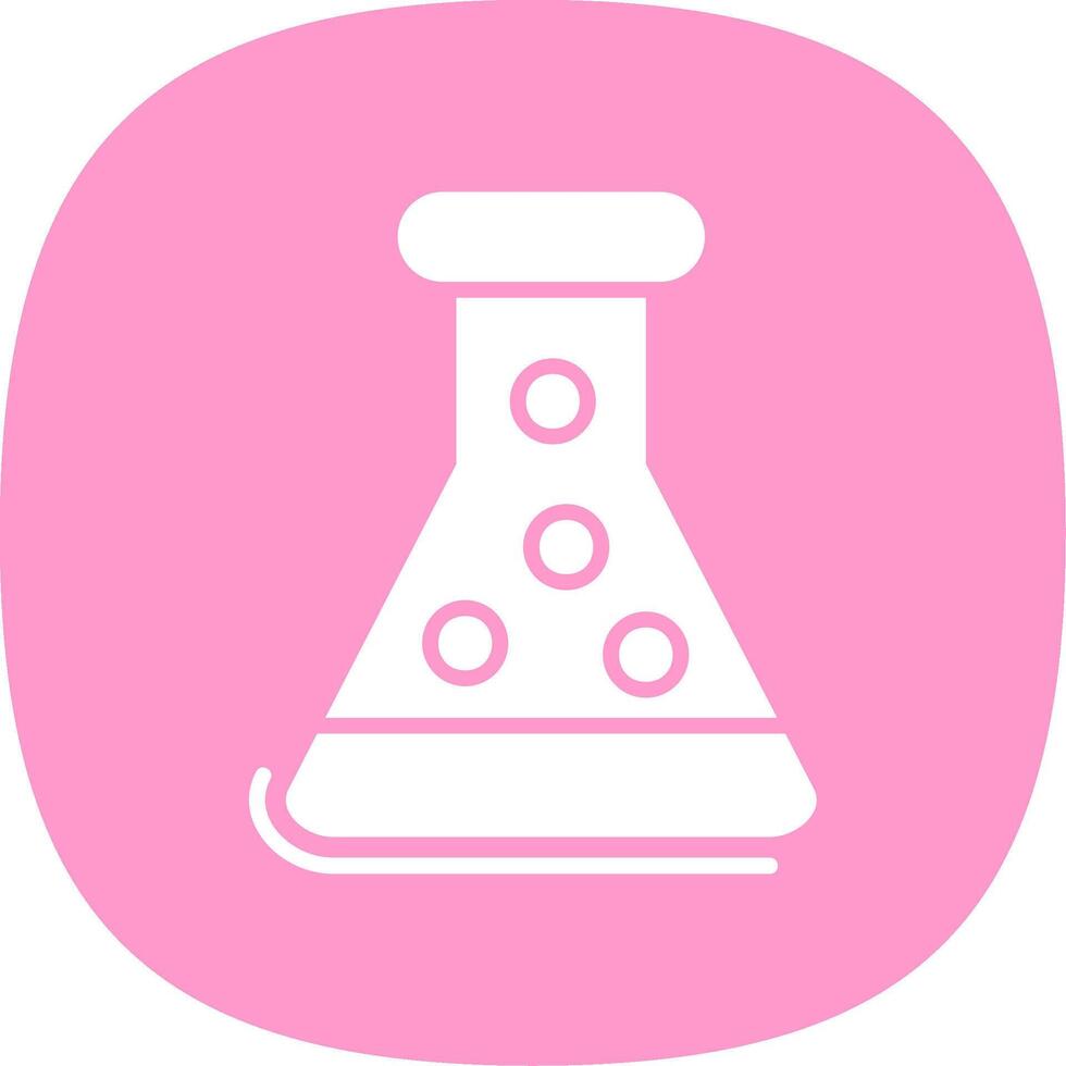 Lab Beaker Glyph Curve Icon Design vector
