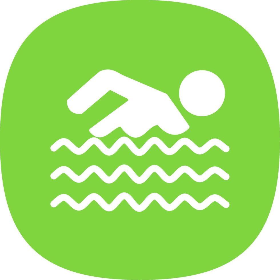 Swimming Glyph Curve Icon Design vector