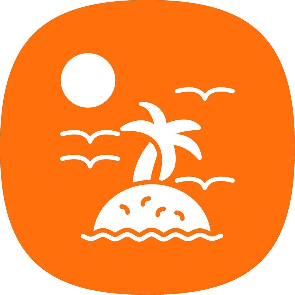 Island Glyph Curve Icon Design vector