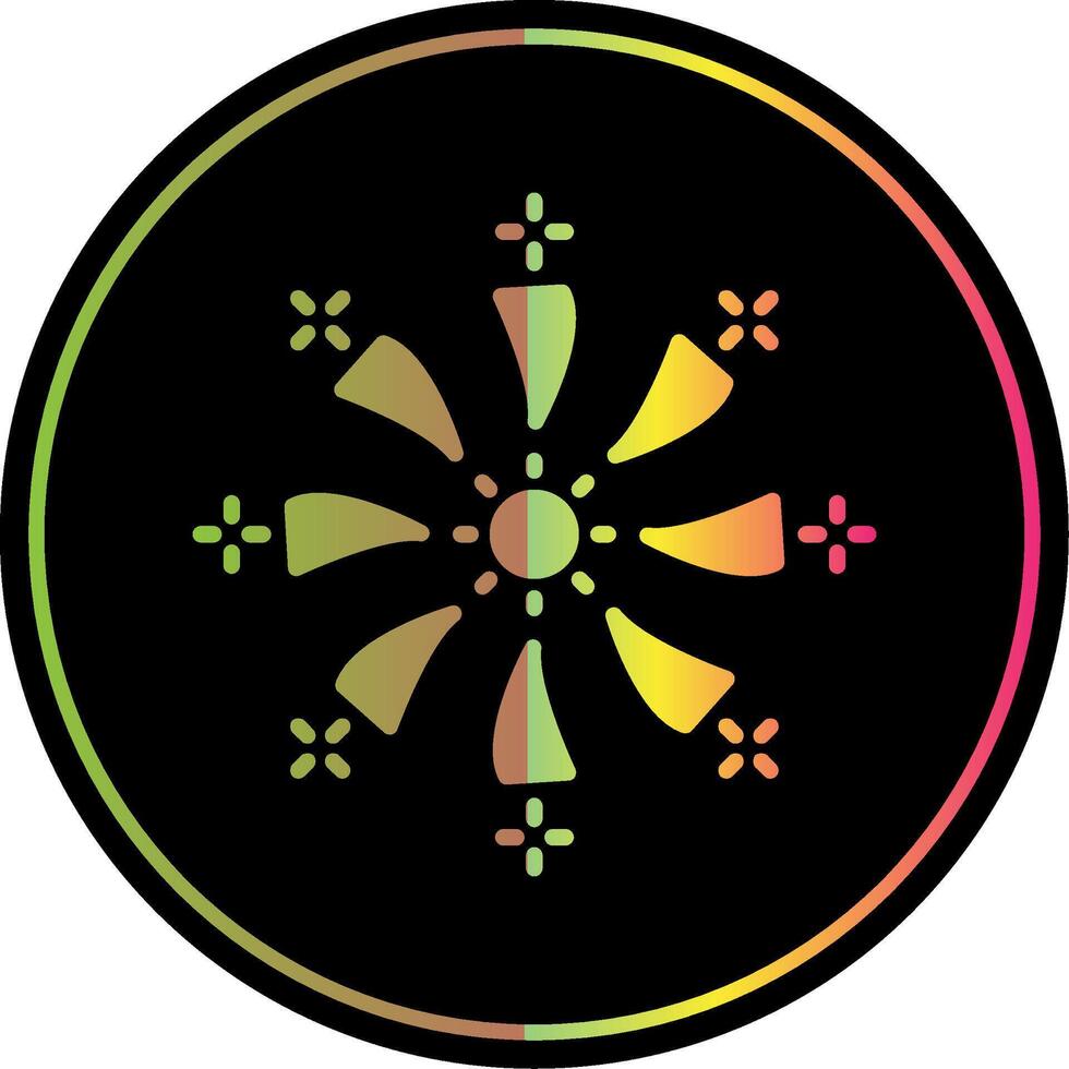 Firework Glyph Due Color Icon Design vector