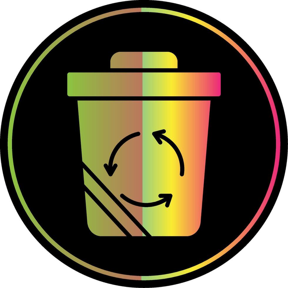 Recycle Bin Glyph Due Color Icon Design vector