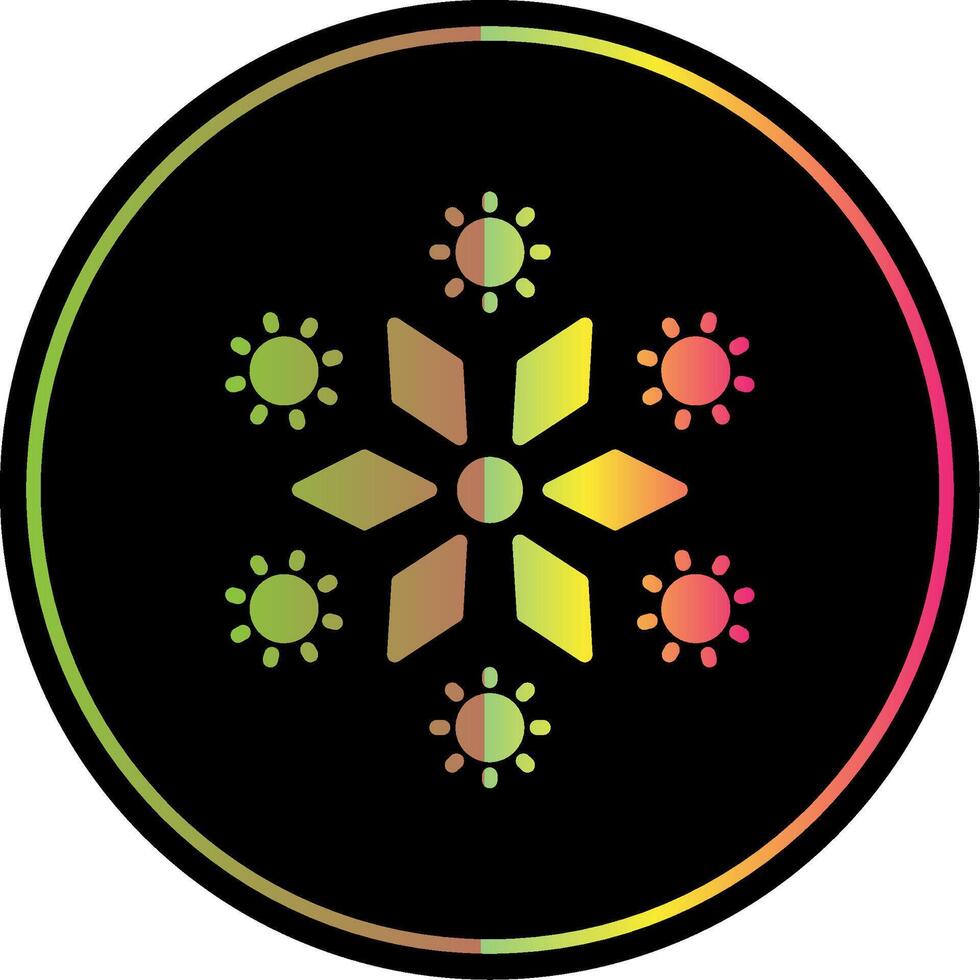 Firework Glyph Due Color Icon Design vector
