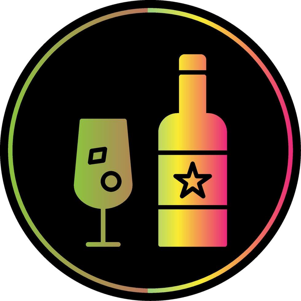 Champagne Glyph Due Color Icon Design vector