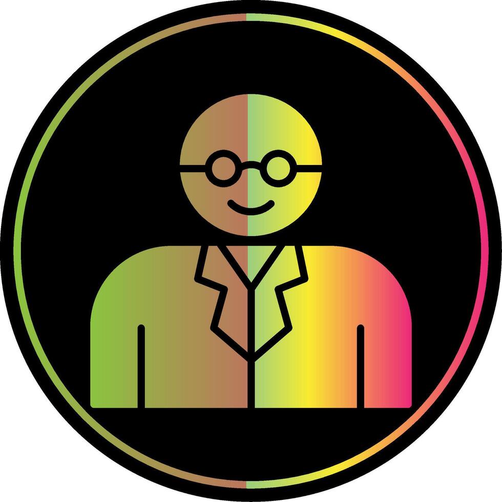 Professor Glyph Due Color Icon Design vector