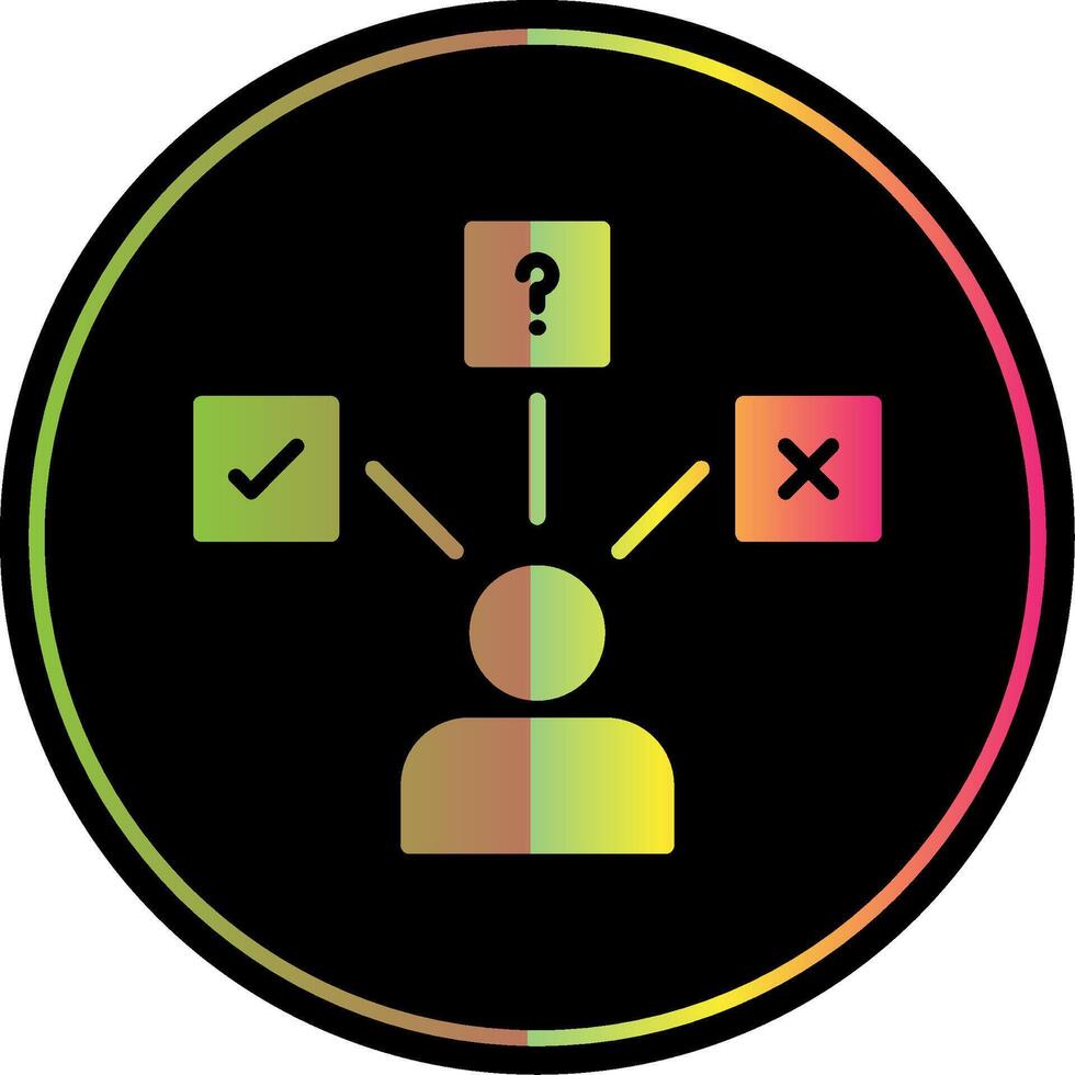 Decide Glyph Due Color Icon Design vector