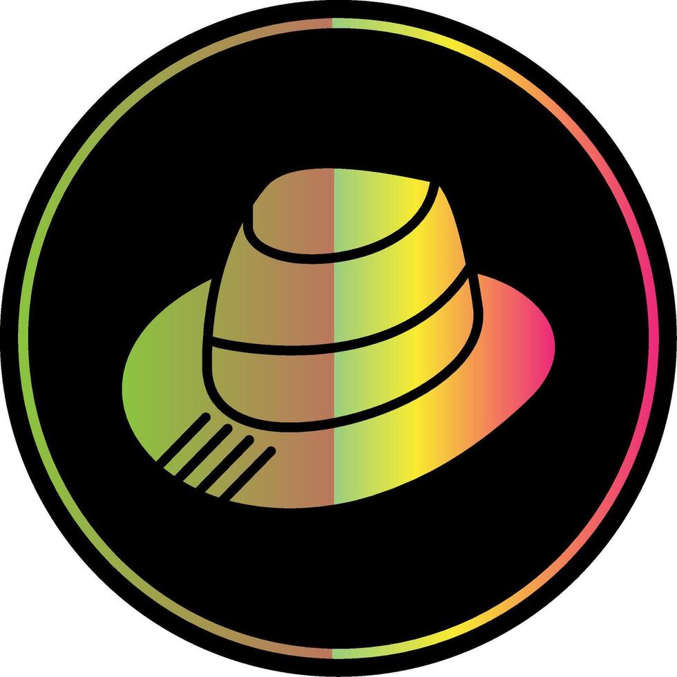 Fedora Glyph Due Color Icon Design vector
