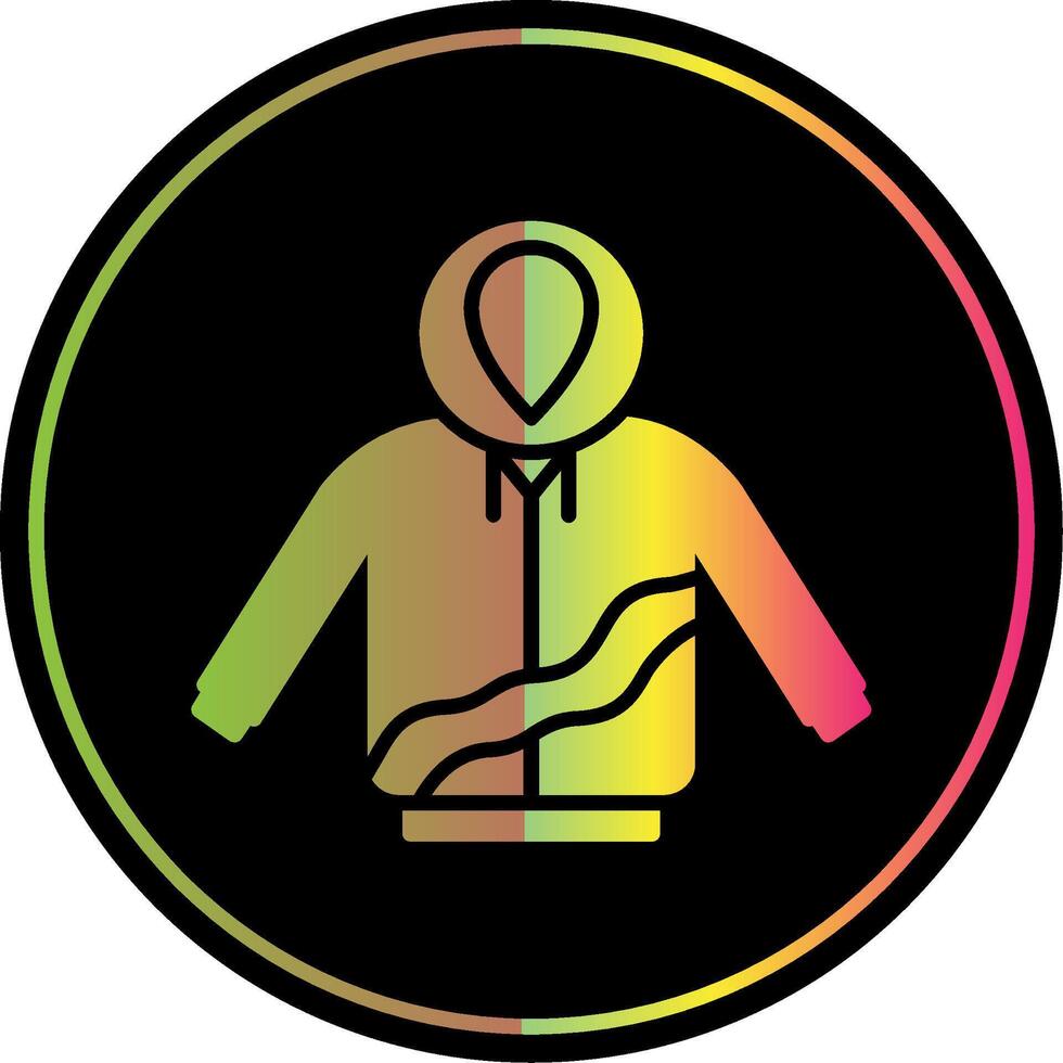 Hoodie Glyph Due Color Icon Design vector