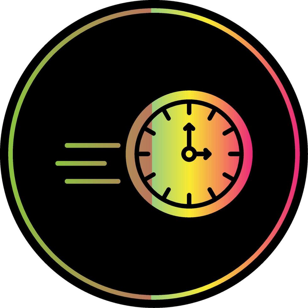 On Time Glyph Due Color Icon Design vector