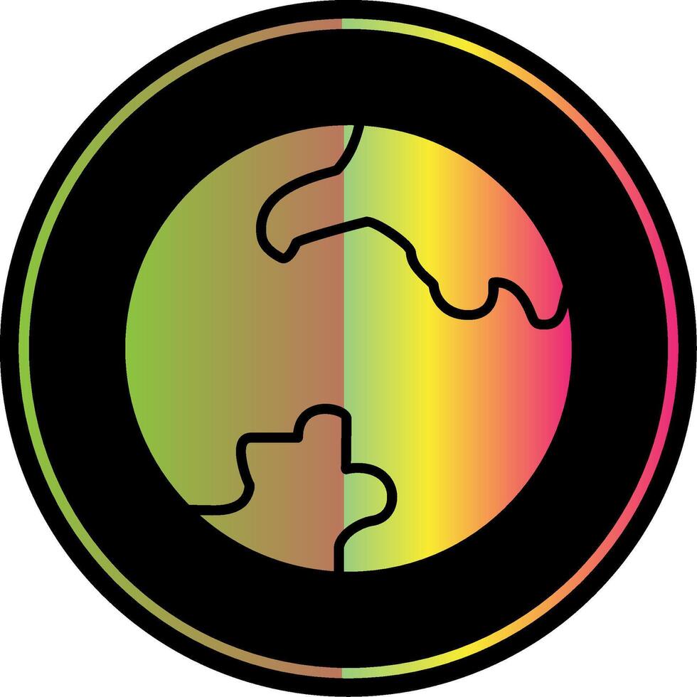 Earth Glyph Due Color Icon Design vector