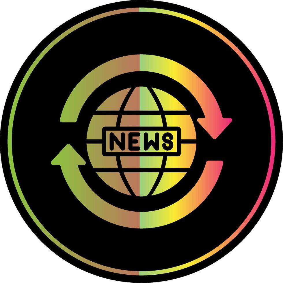 News Report Glyph Due Color Icon Design vector