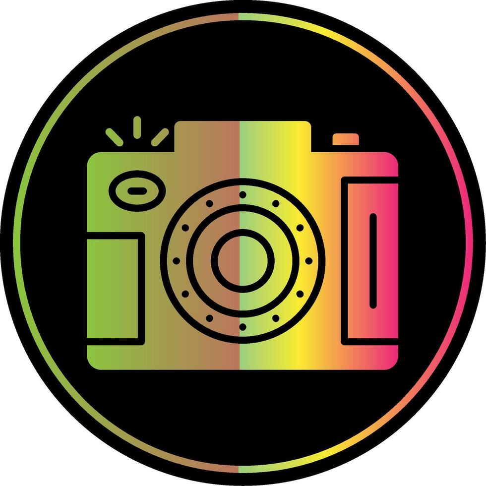 Dslr Camera Glyph Due Color Icon Design vector