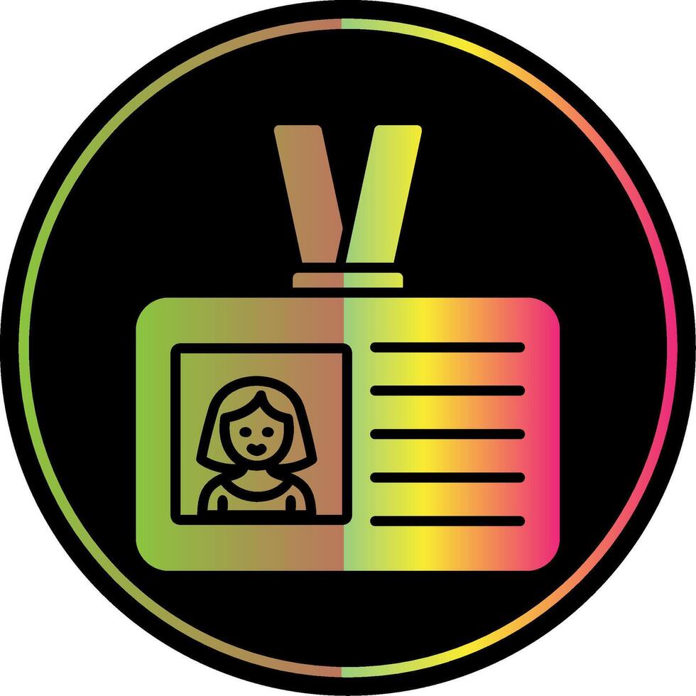 Id Card Glyph Due Color Icon Design vector