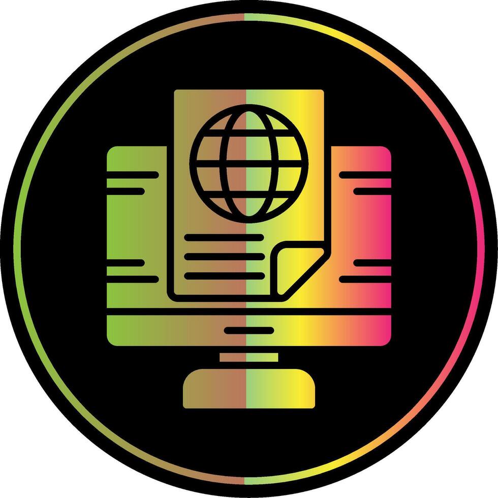 News Report Glyph Due Color Icon Design vector