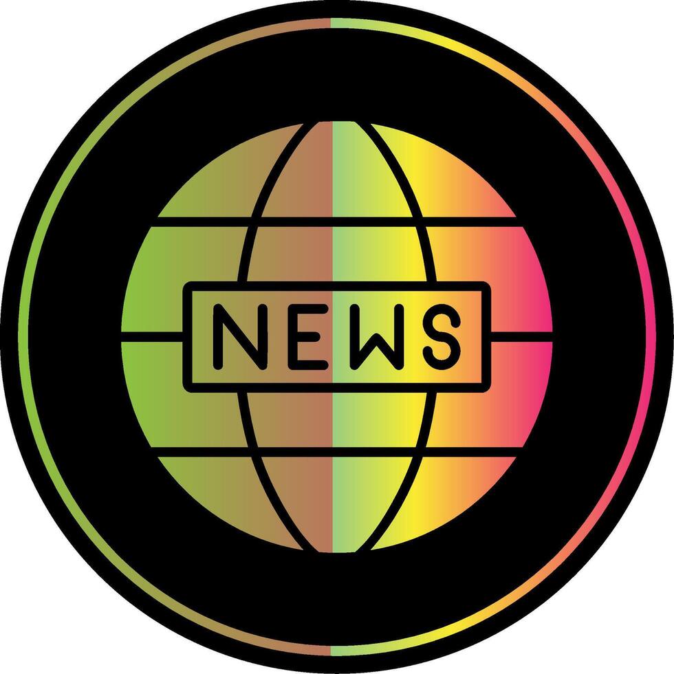 World News Glyph Due Color Icon Design vector