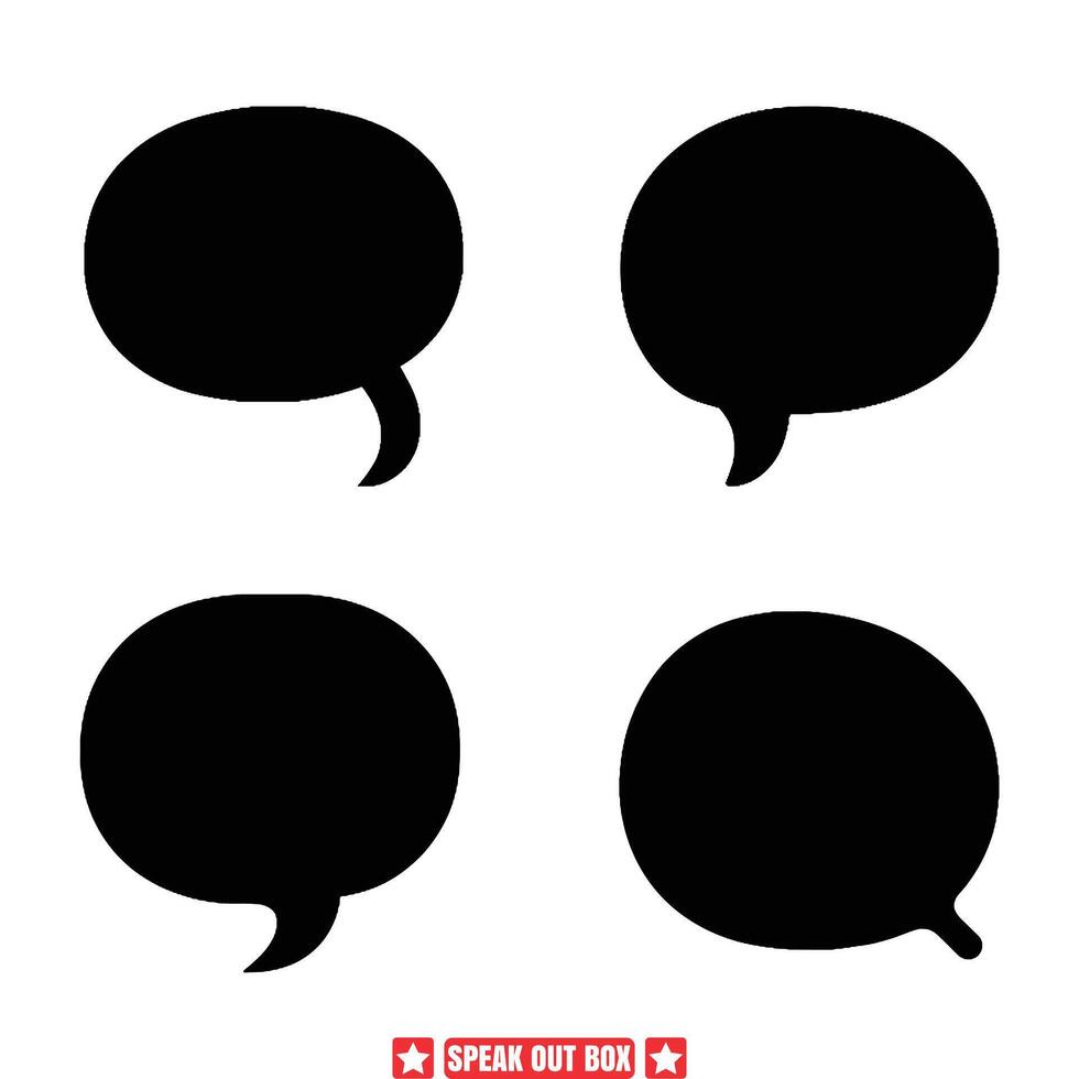 Speak Up Diverse Speech Bubble Silhouette Set vector