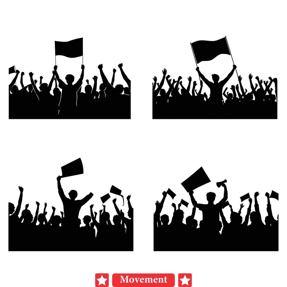 Voices of Progress Striking Political Movement Art Reflecting the Diversity of Activism vector
