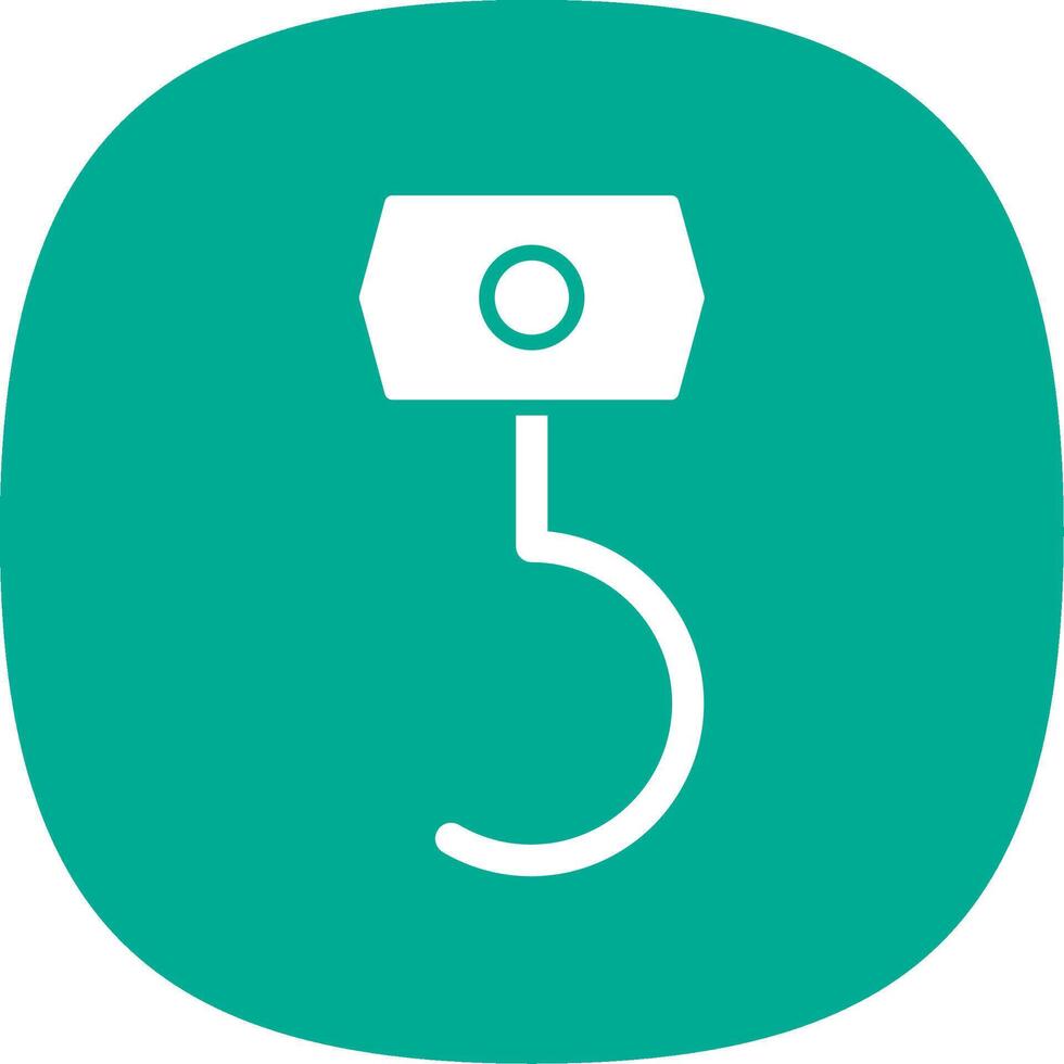Hook Glyph Curve Icon Design vector