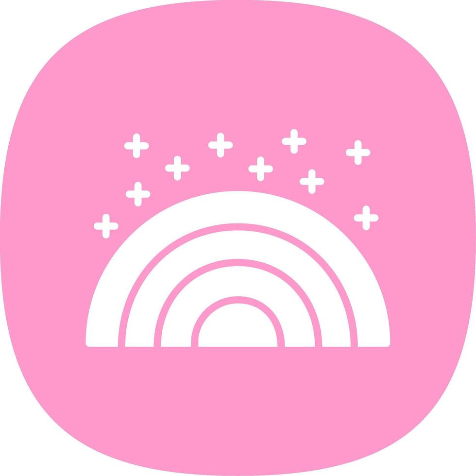 Rainbows Glyph Curve Icon Design vector