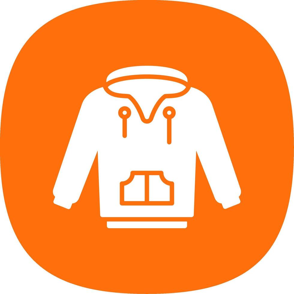 Hoodie Glyph Curve Icon Design vector