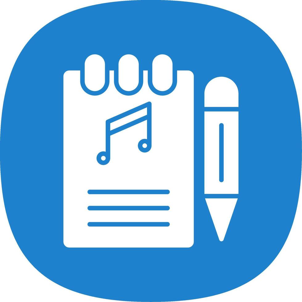 Songwriter Glyph Curve Icon Design vector