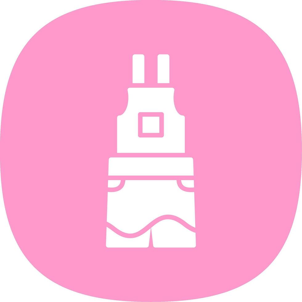 Dungarees Glyph Curve Icon Design vector