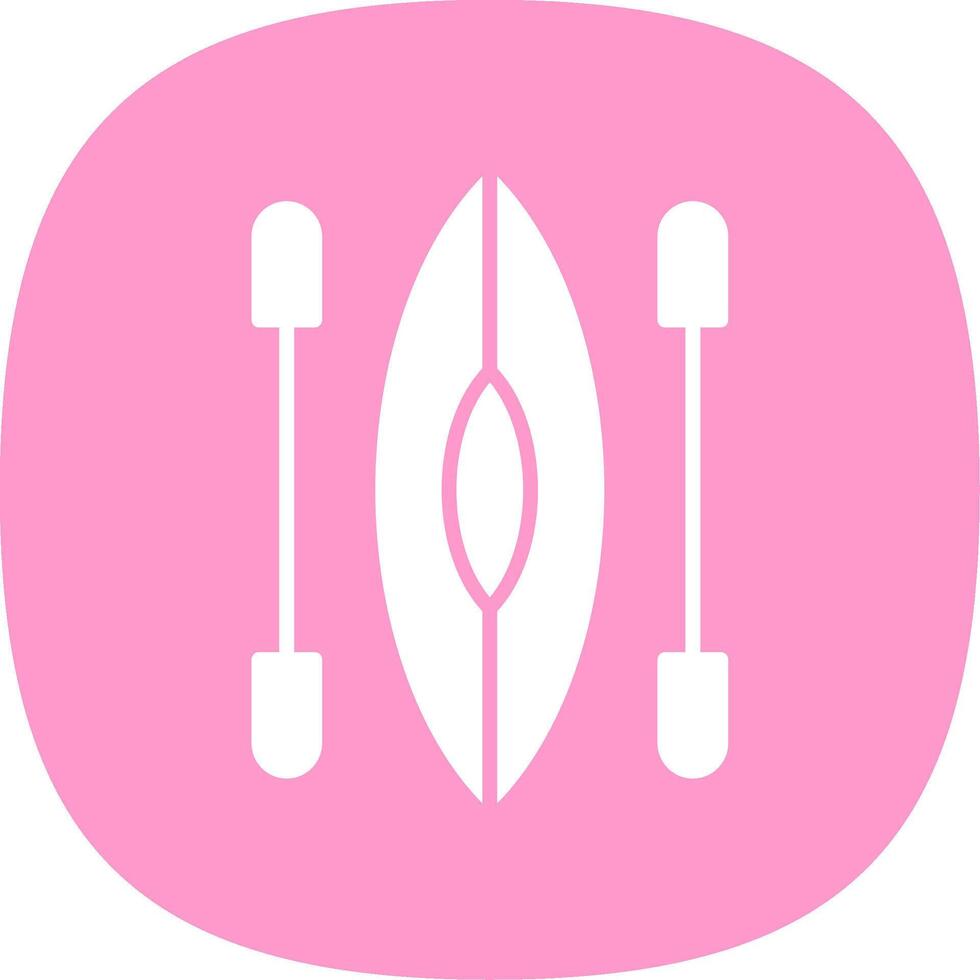 Kayak Glyph Curve Icon Design vector