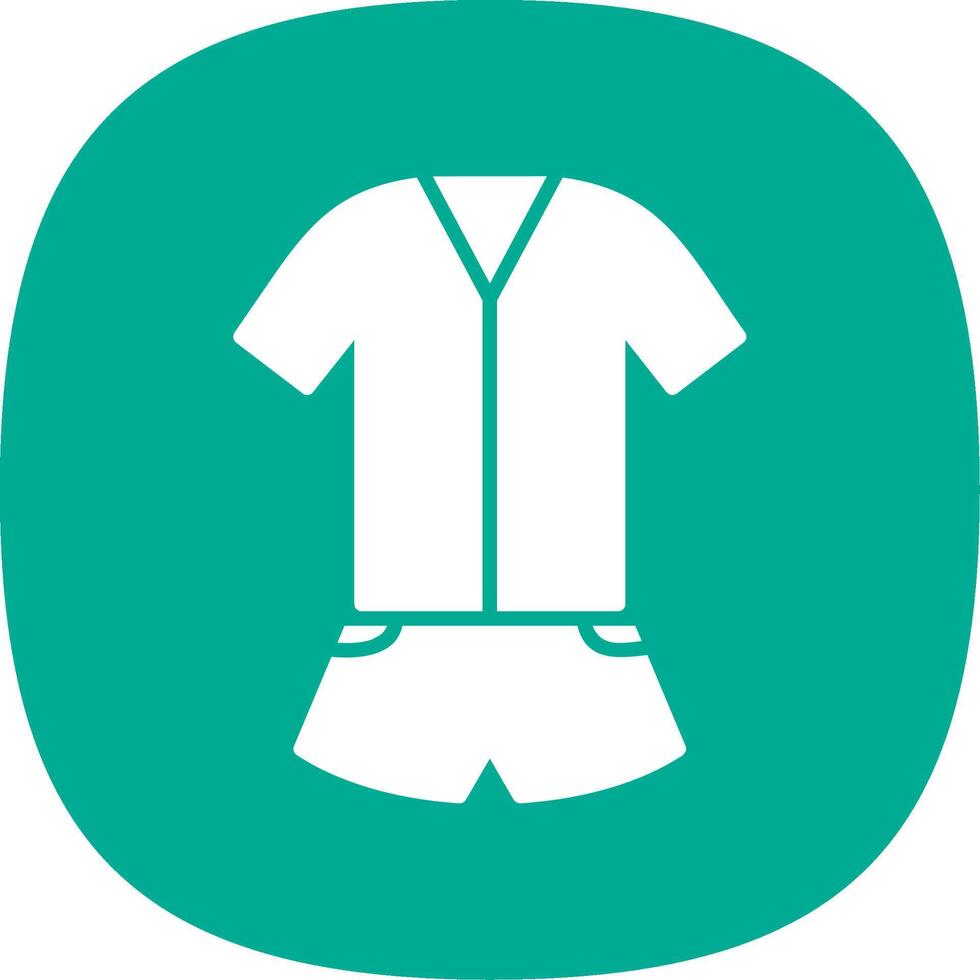 Jumpsuit Glyph Curve Icon Design vector