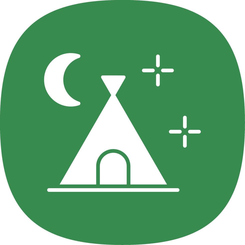 Camping Glyph Curve Icon Design vector