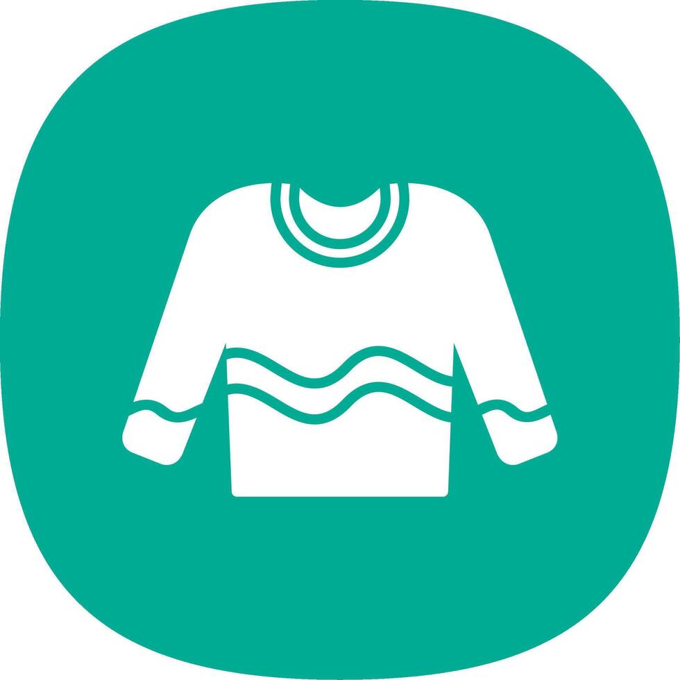 Jumper Glyph Curve Icon Design vector