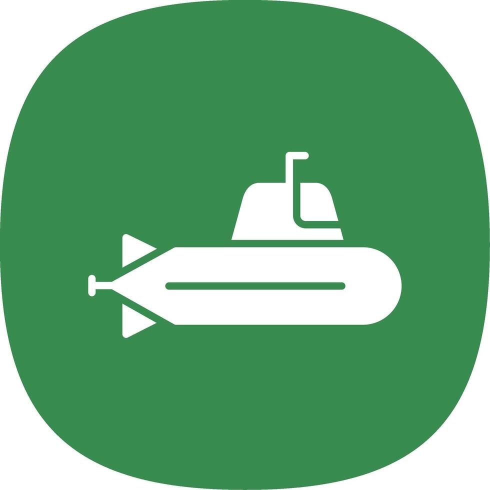 submarino glifo curva icono diseño vector