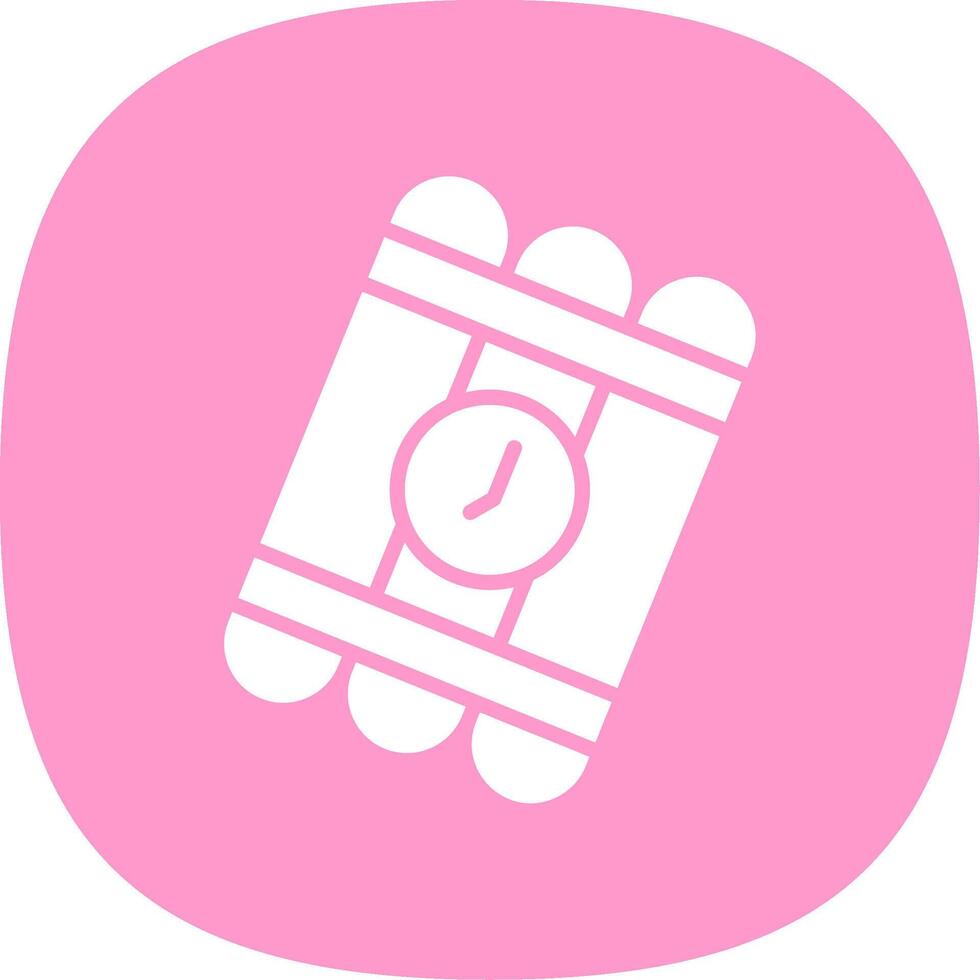 Bomb Glyph Curve Icon Design vector