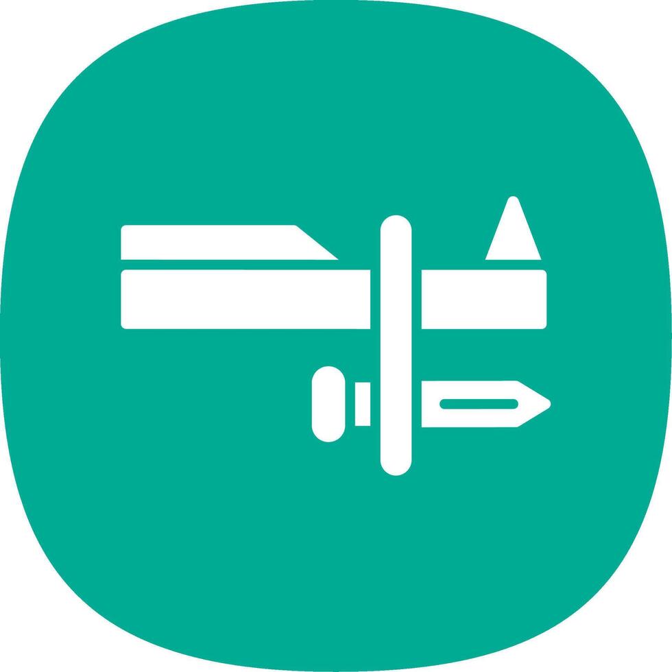 Bayonet Glyph Curve Icon Design vector