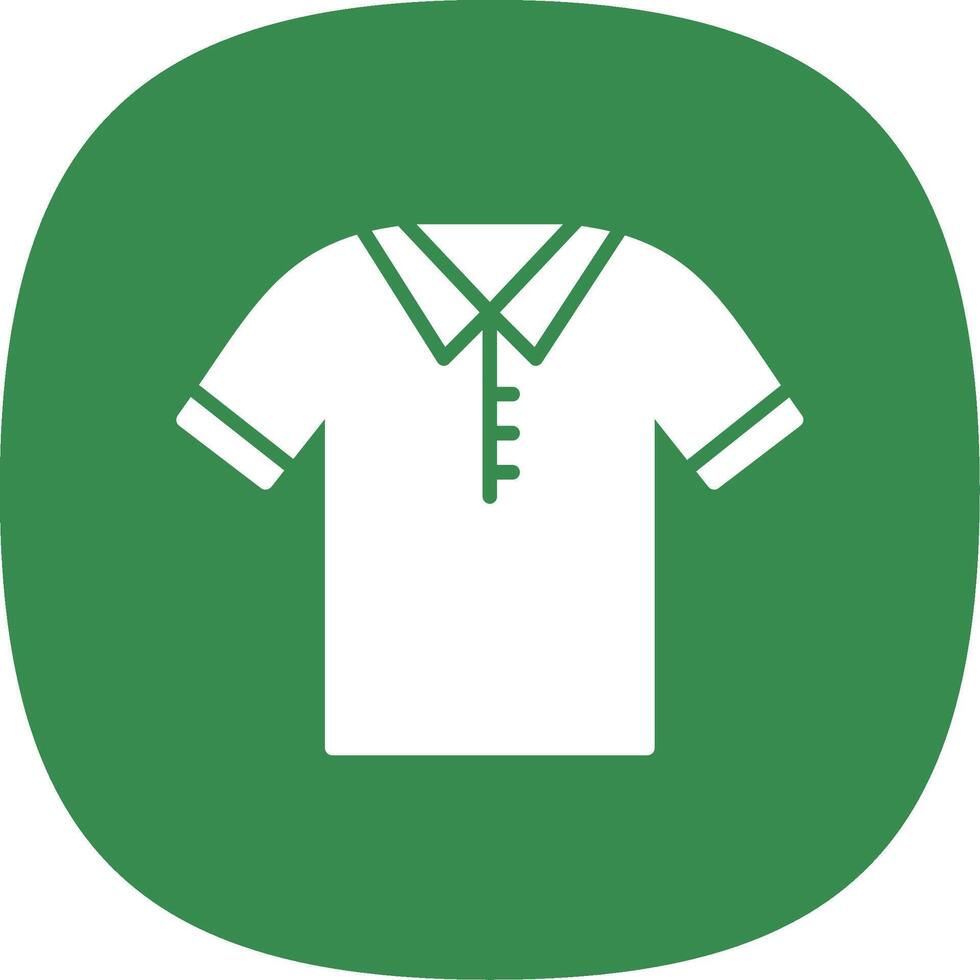 Polo Shirt Glyph Curve Icon Design vector